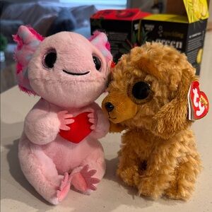 Ty Pink and Tan Plush Duo